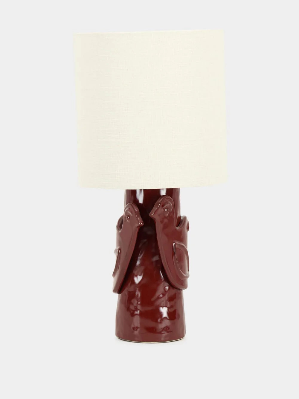 Table Lamp Paloma Red with Beige Shade - Image 2
