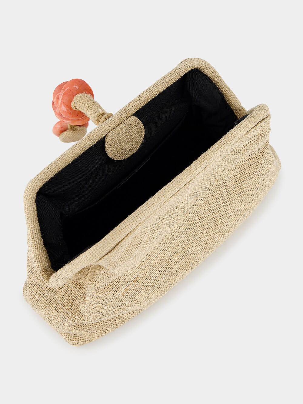 Petra Beige Linen and Jute Clutch - Image 5