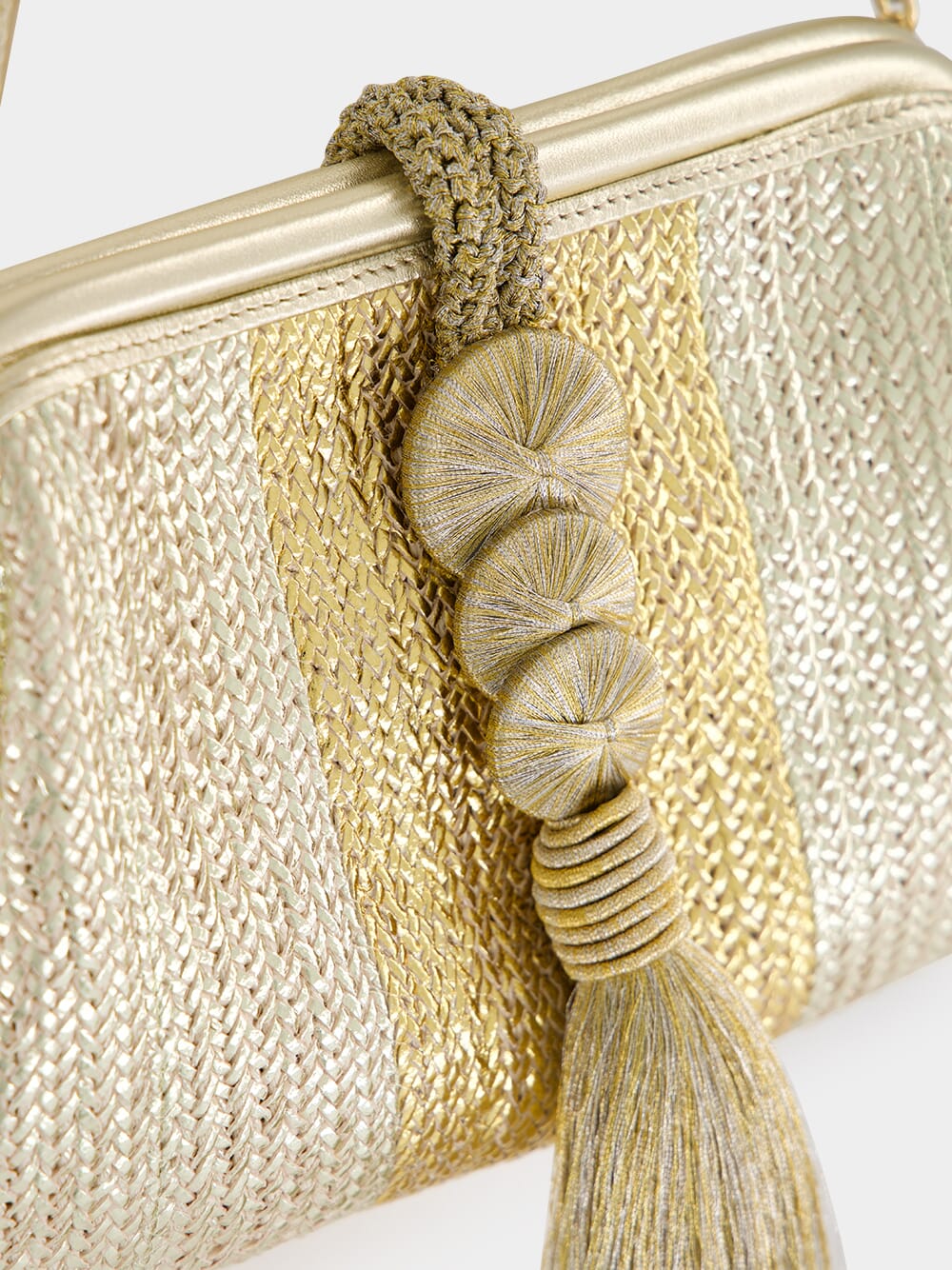 Gold and Silver Alessa Clutch Bag - Image 8