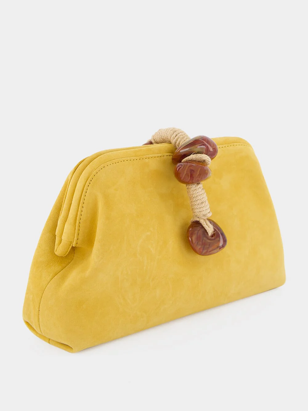 Mustard Petra Suede Clutch - Image 2
