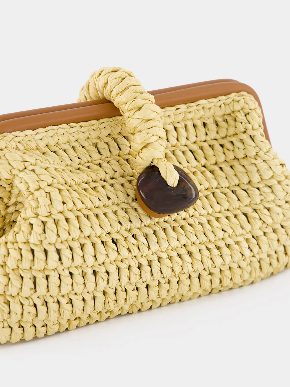 Natural Delphine Raffia Clutch Bag - Image 7