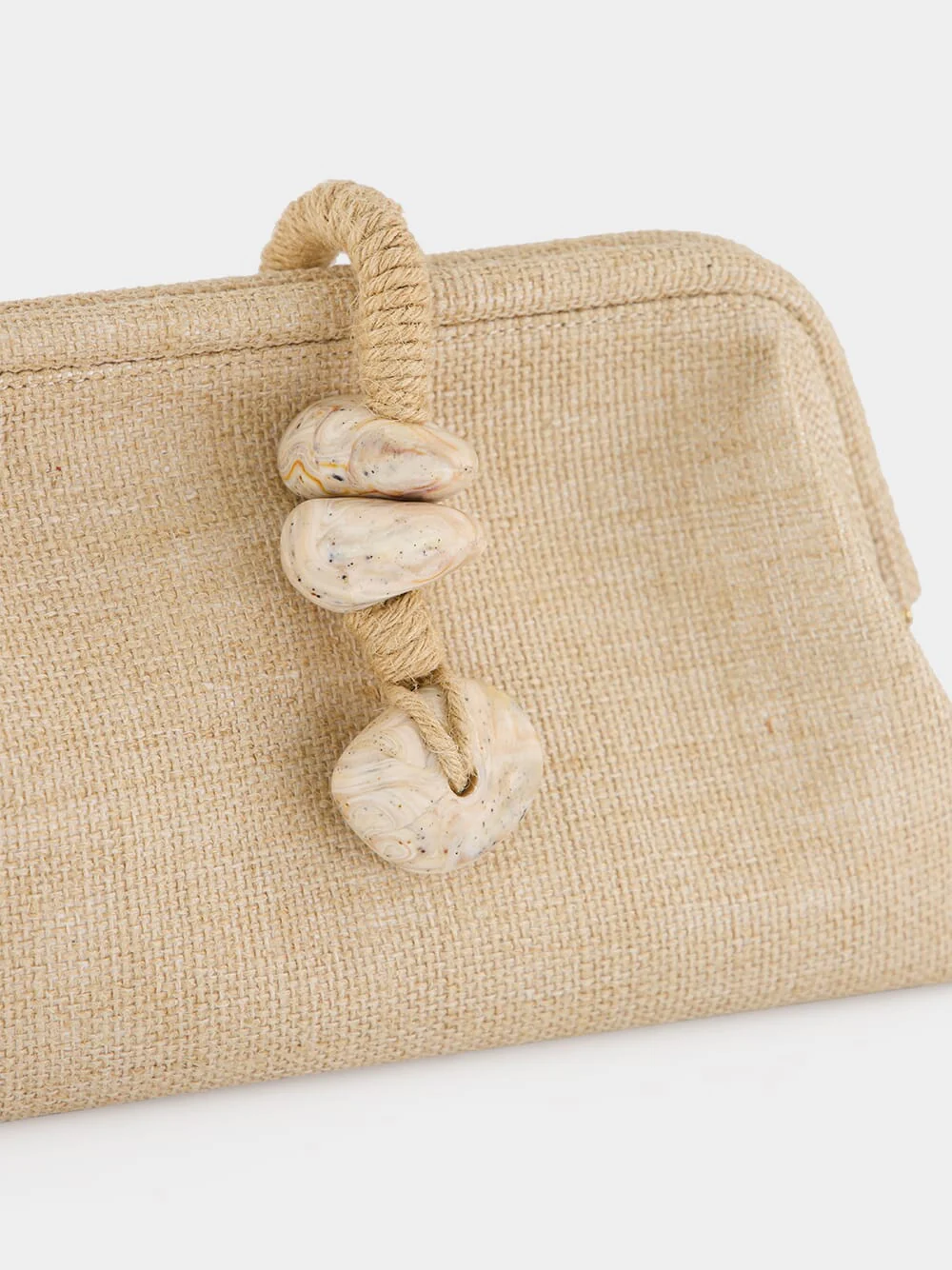 Natural Petra Jute Clutch Bag - Image 7
