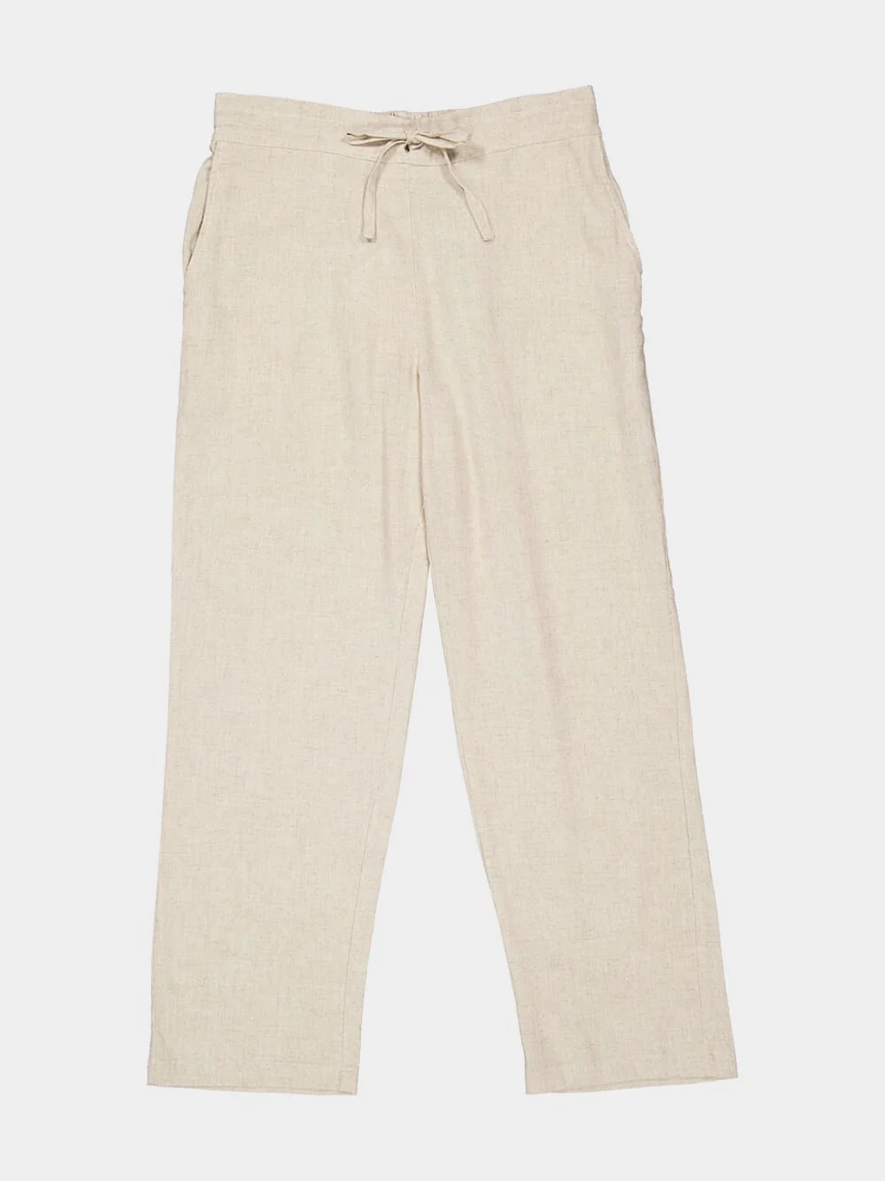 Cream Palmeta Linen Long Formal Pants - Image 4