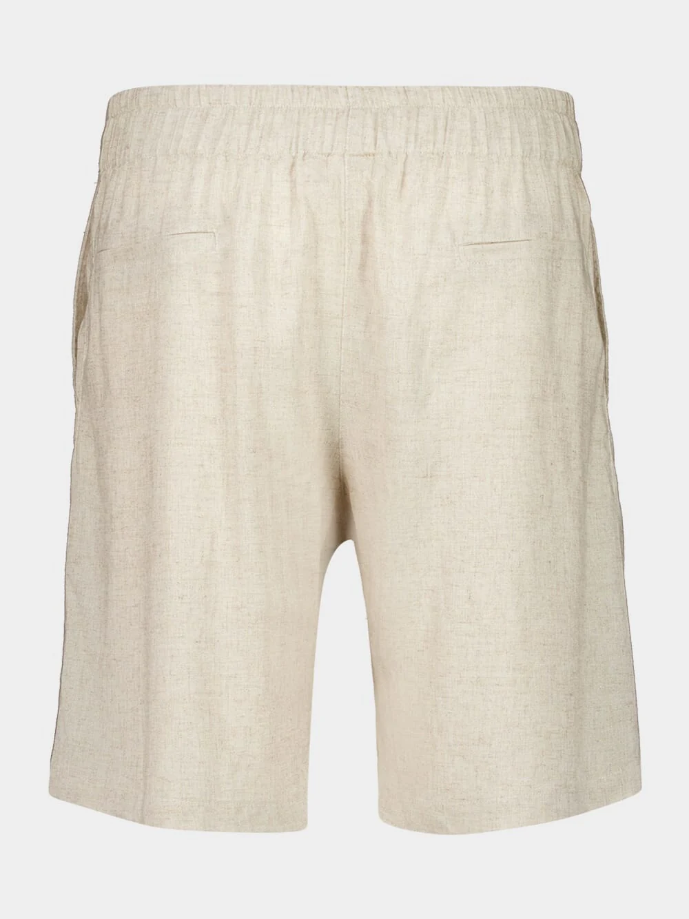 Cream Palmeta Tailored Bermuda Shorts in Handmade Linen - Image 2
