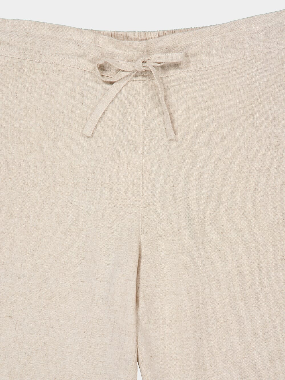 Cream Palmeta Tailored Bermuda Shorts in Handmade Linen - Image 3