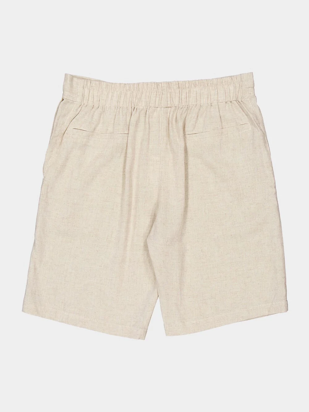 Cream Palmeta Tailored Bermuda Shorts in Handmade Linen - Image 5
