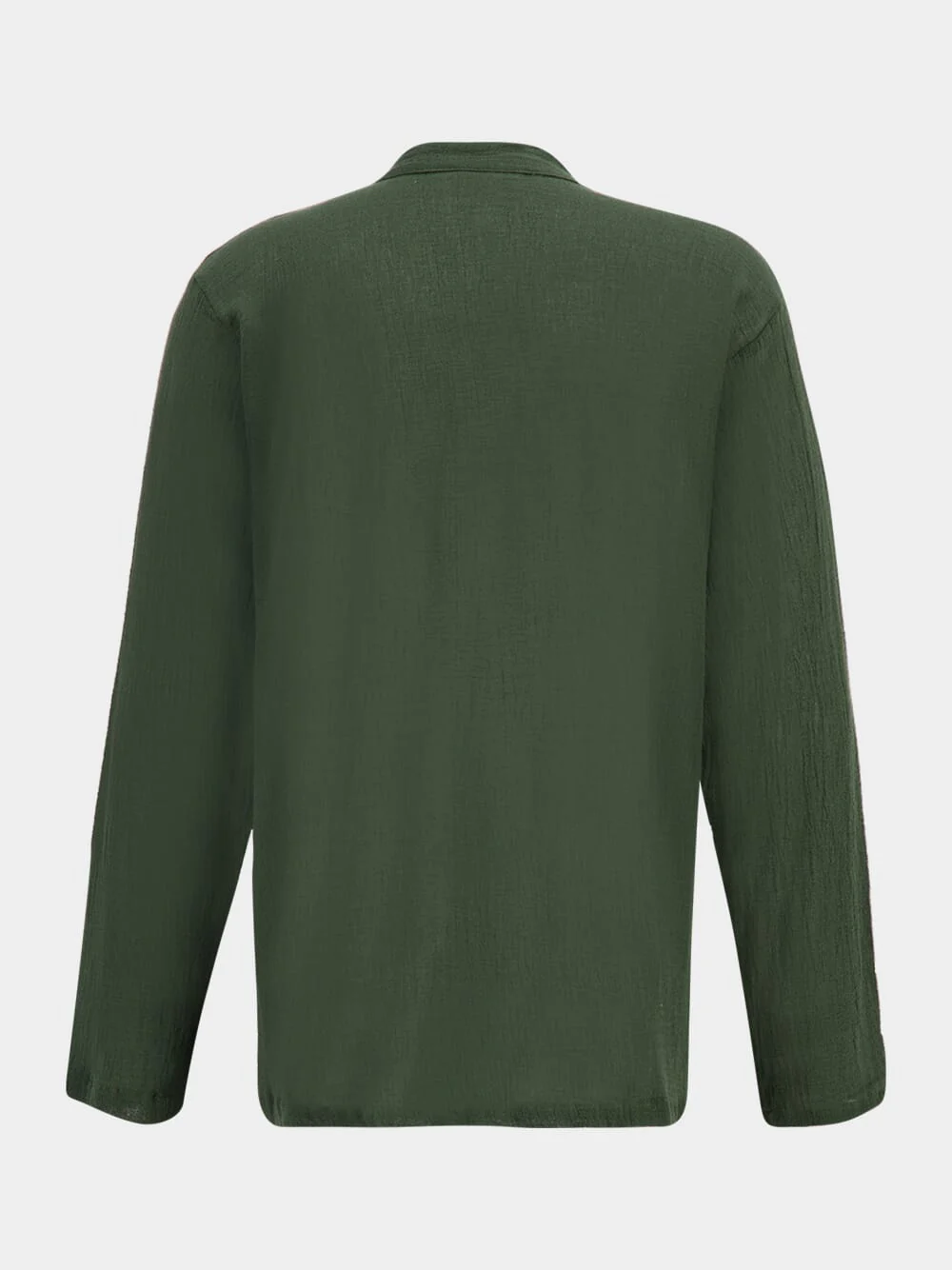 Forest Green Gauze Cotton Shirt - Image 2