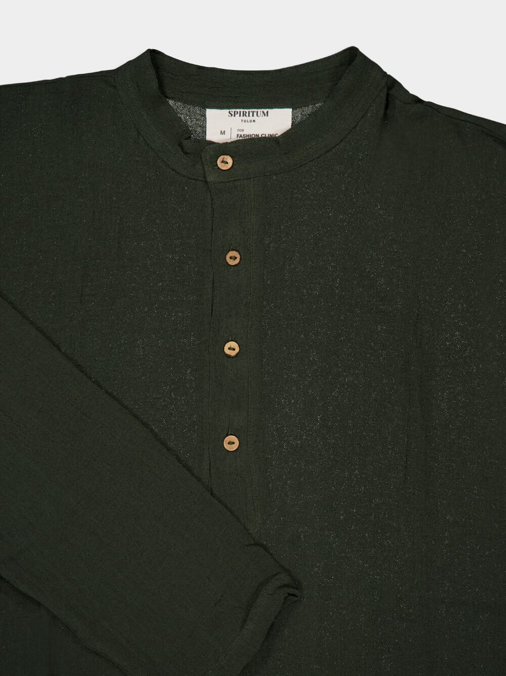 Forest Green Gauze Cotton Shirt - Image 3