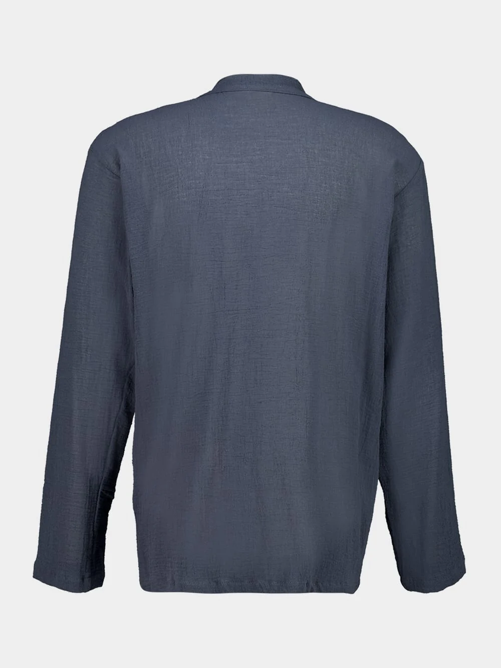 Indigo Cotton Gauze Shirt with Buttons - Image 2
