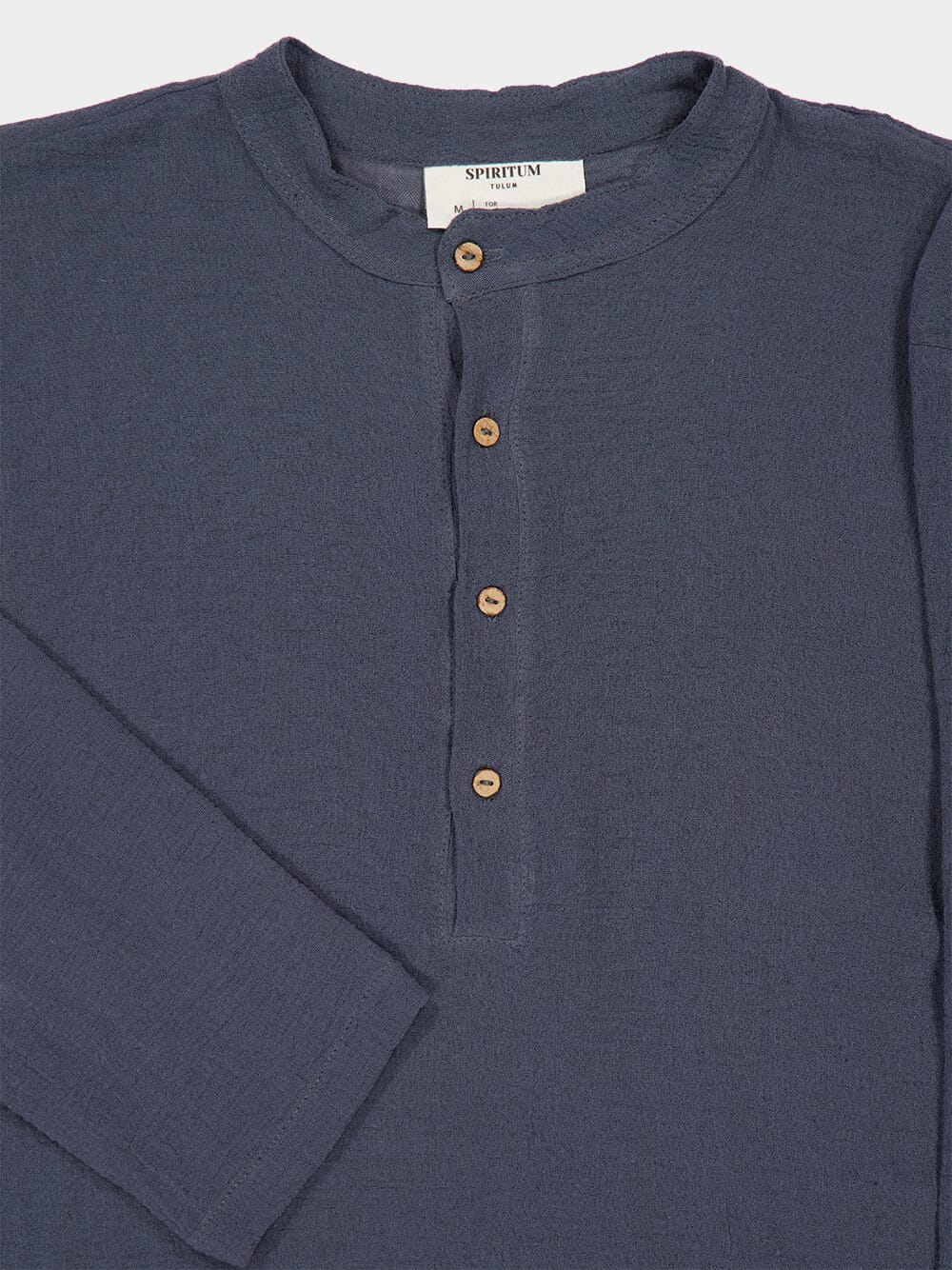 Indigo Cotton Gauze Shirt with Buttons - Image 3