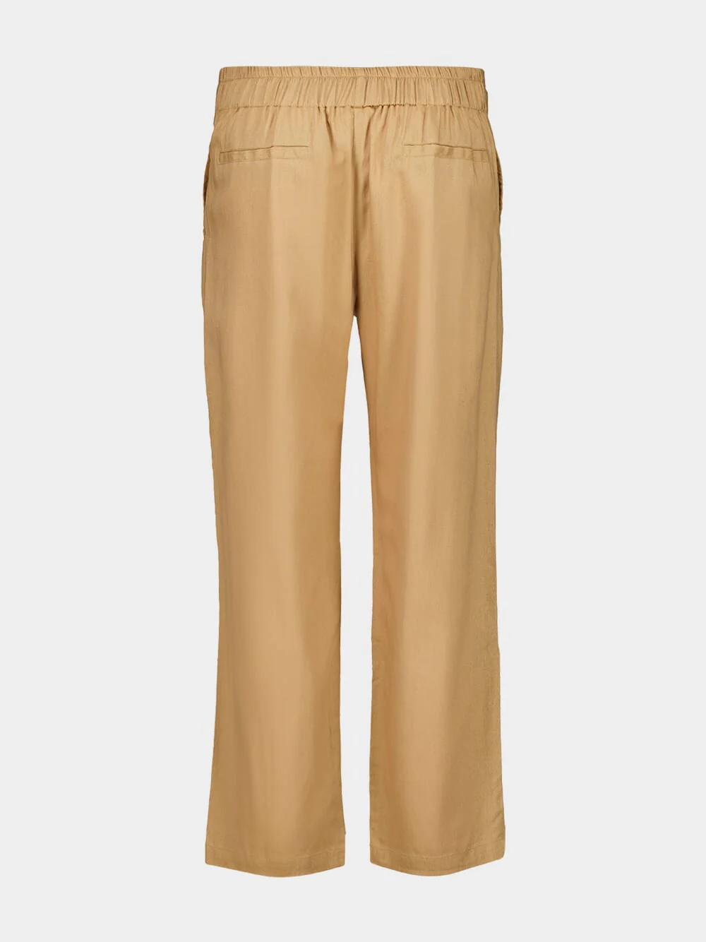 Khaky Beige Palmeta Linen Long Formal Pants - Image 2