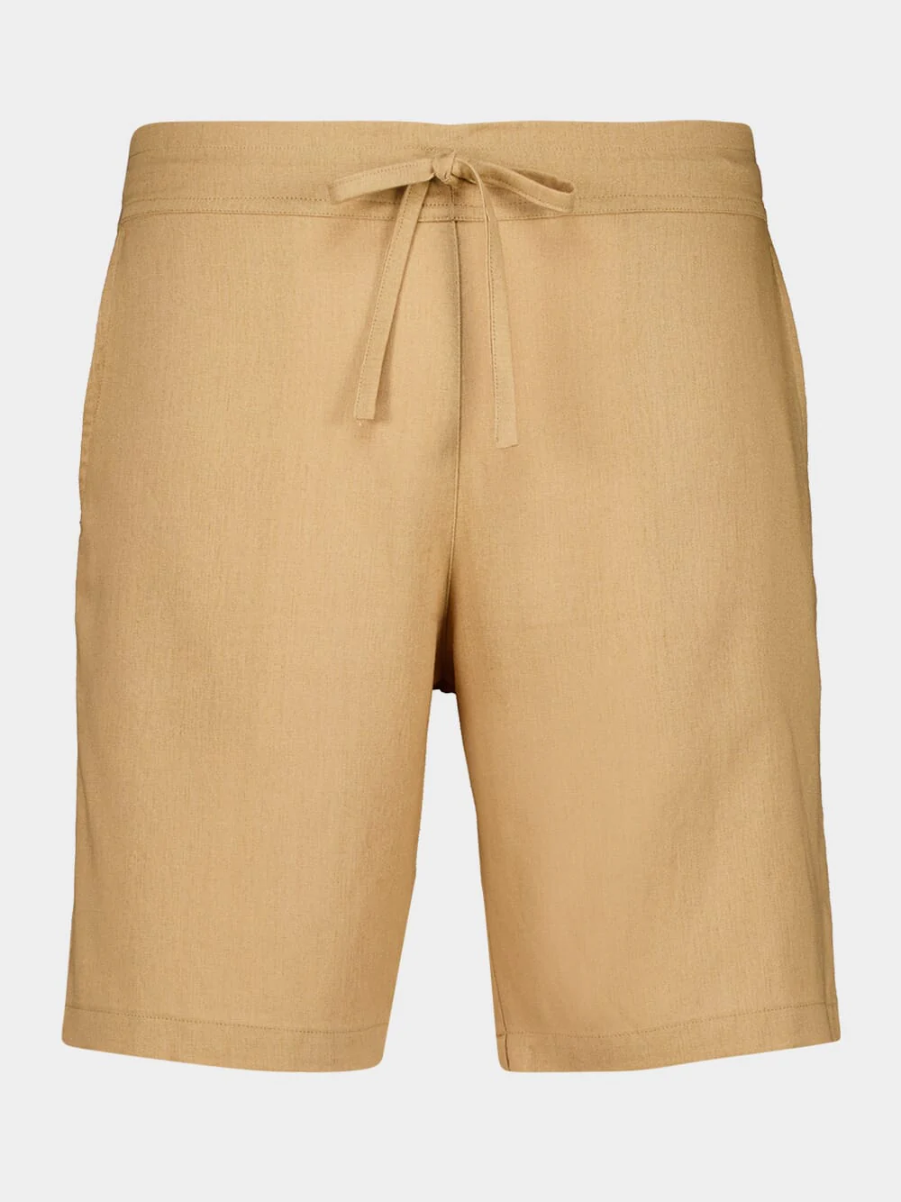 Khaky Beige Palmeta Tailored Bermuda Shorts in Handmade Linen