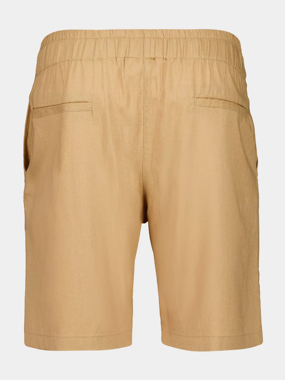 Khaky Beige Palmeta Tailored Bermuda Shorts in Handmade Linen - Image 2