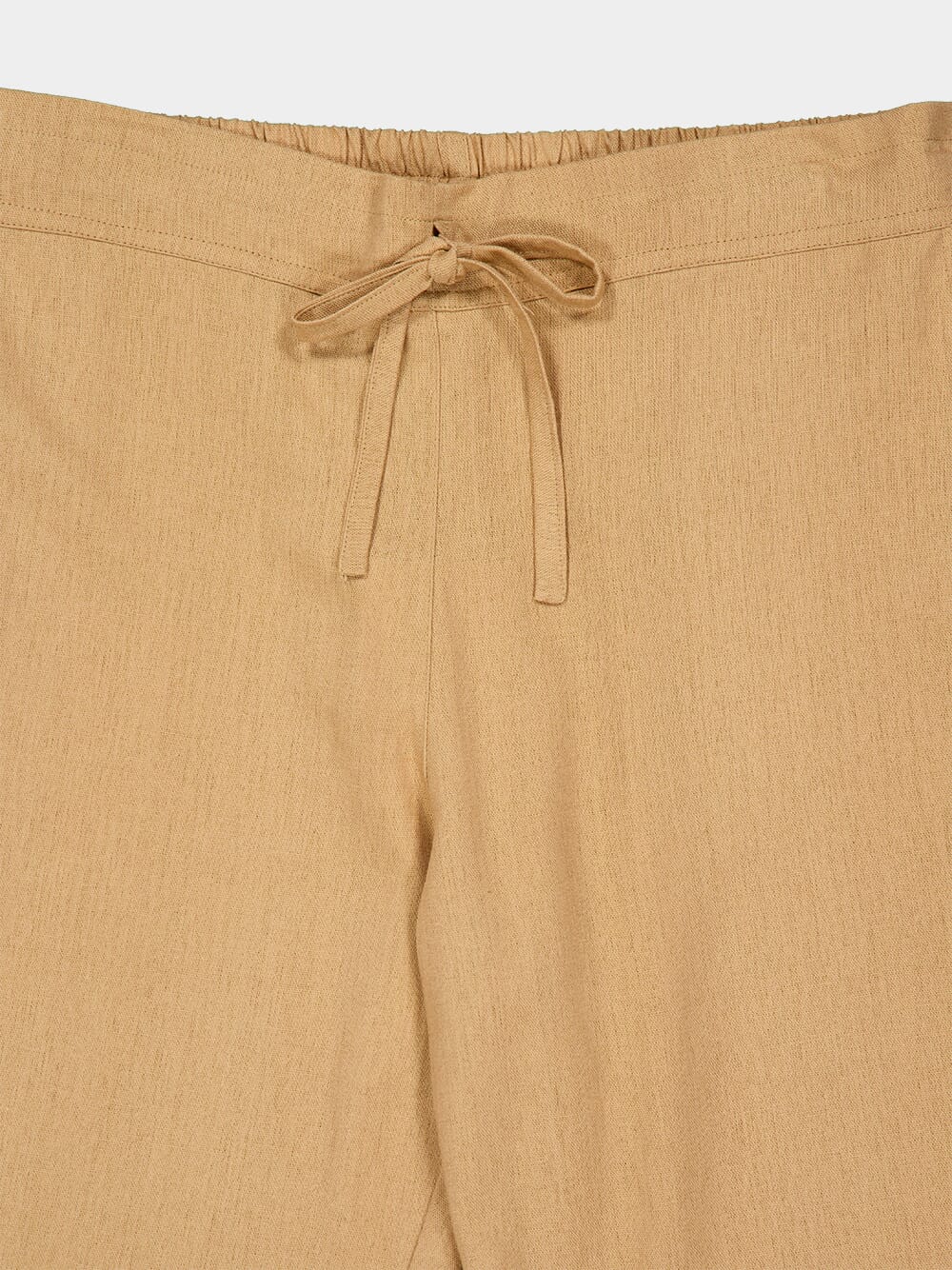 Khaky Beige Palmeta Tailored Bermuda Shorts in Handmade Linen - Image 3