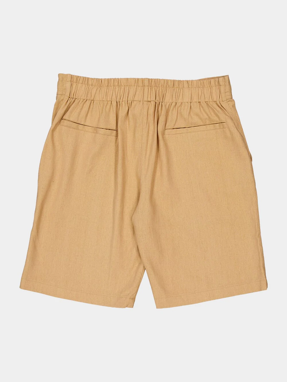 Khaky Beige Palmeta Tailored Bermuda Shorts in Handmade Linen - Image 5