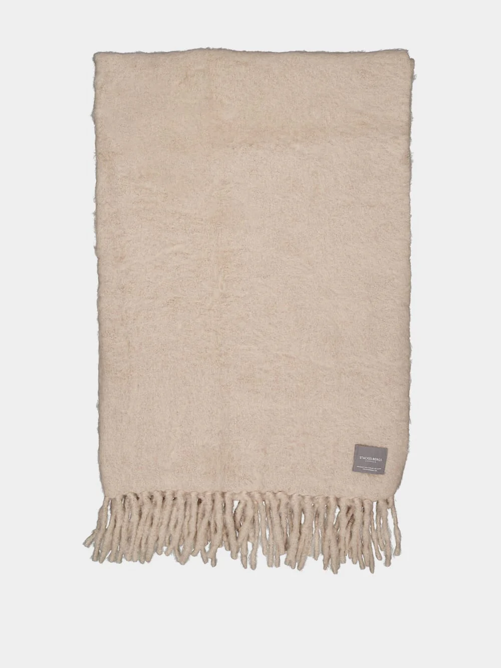 Luxury Kid Mohair Throw in Light Taupe