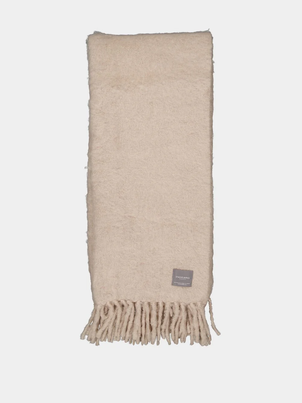 Luxury Kid Mohair Throw in Light Taupe - Image 2