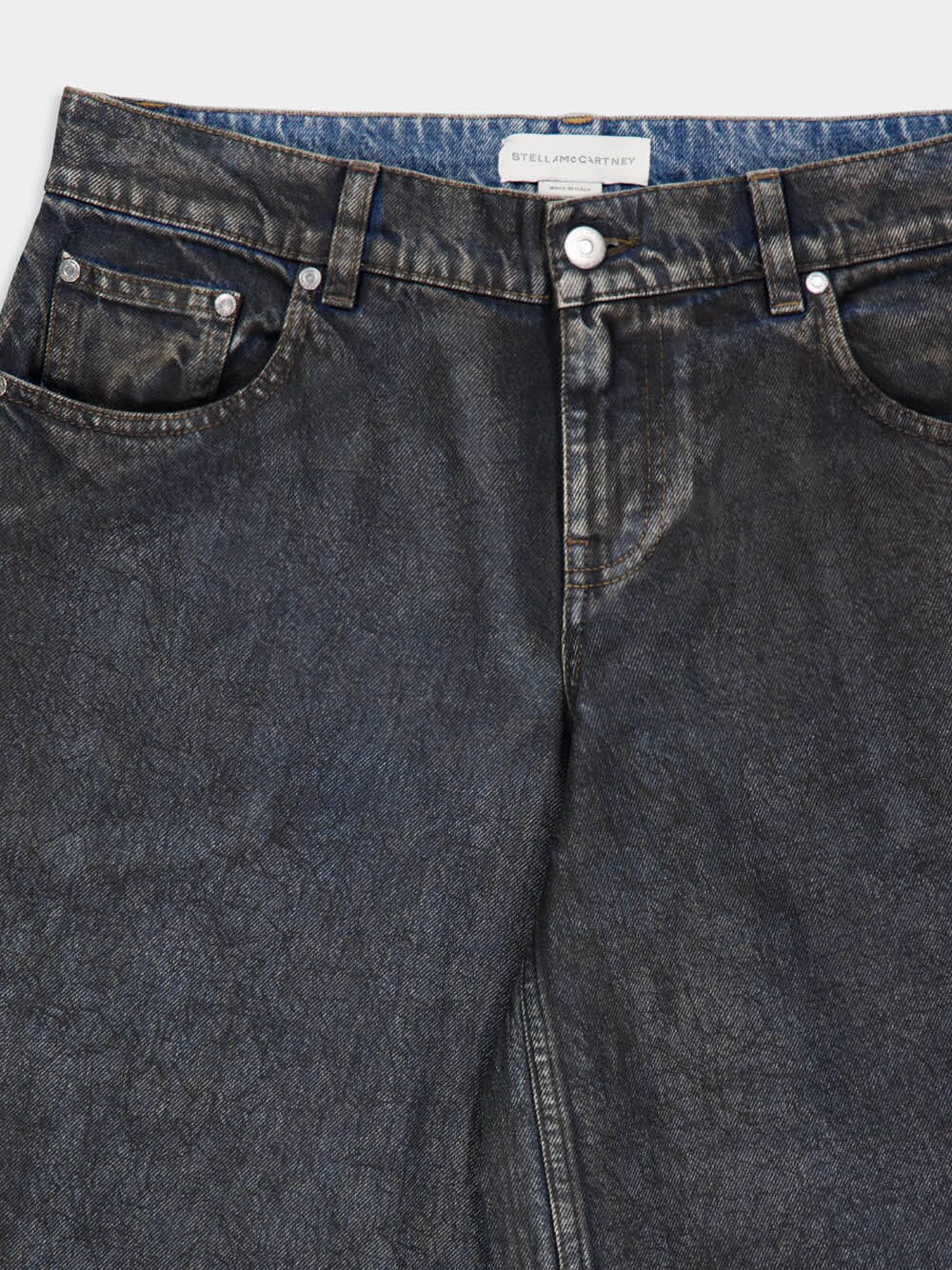 Aged Blue Waxed Straight-Leg Jeans - Image 4
