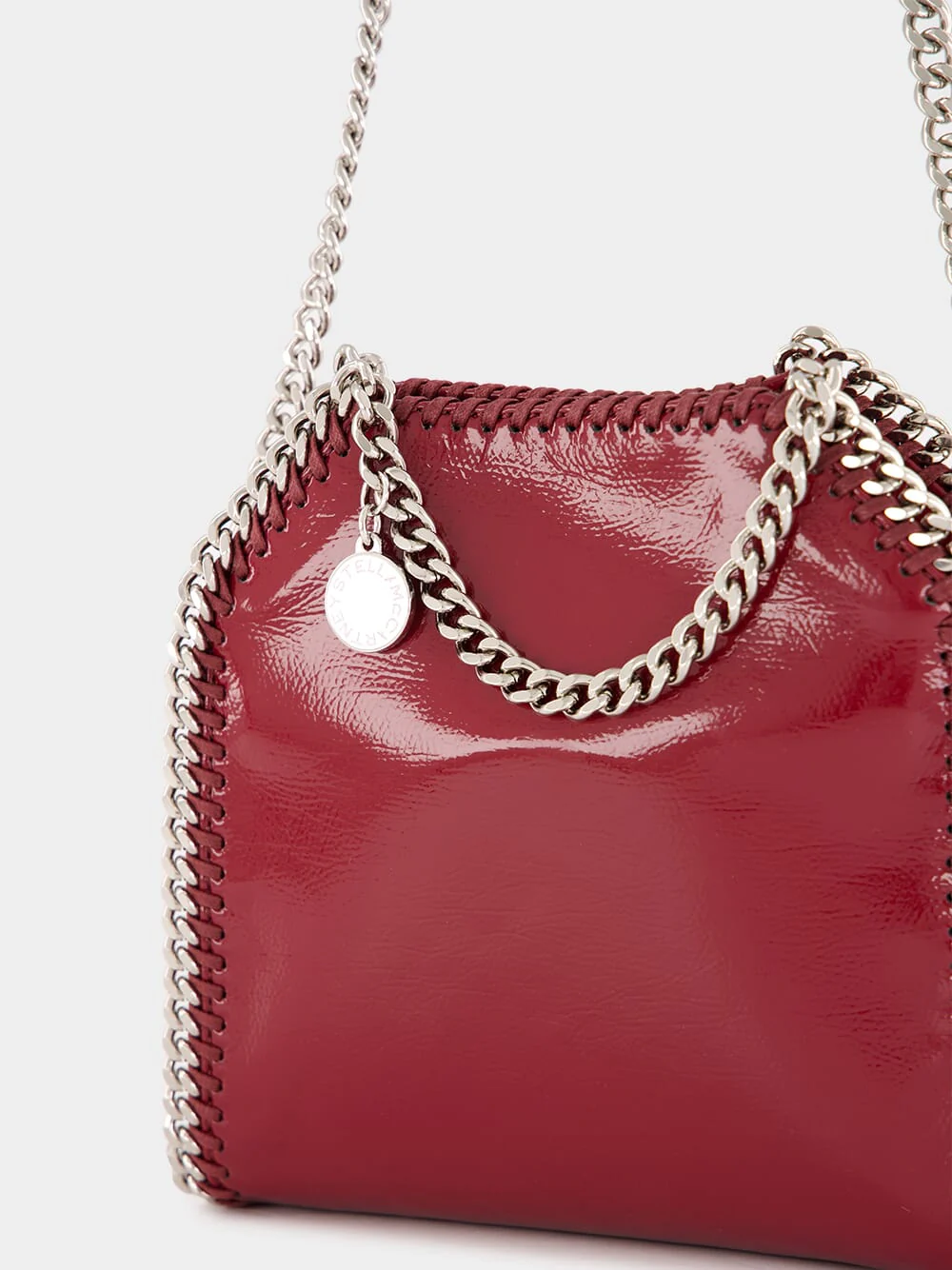 Burgundy Crinkled Patent Alter Mat Tiny Tote - Image 7