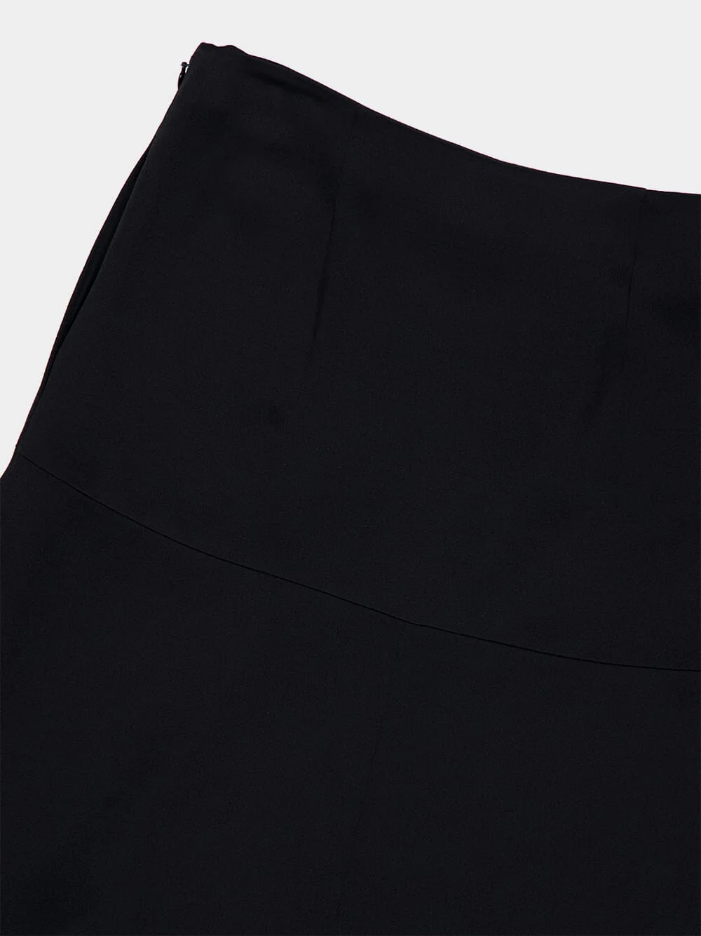 Black Asymmetric Satin Midi Skirt - Image 3