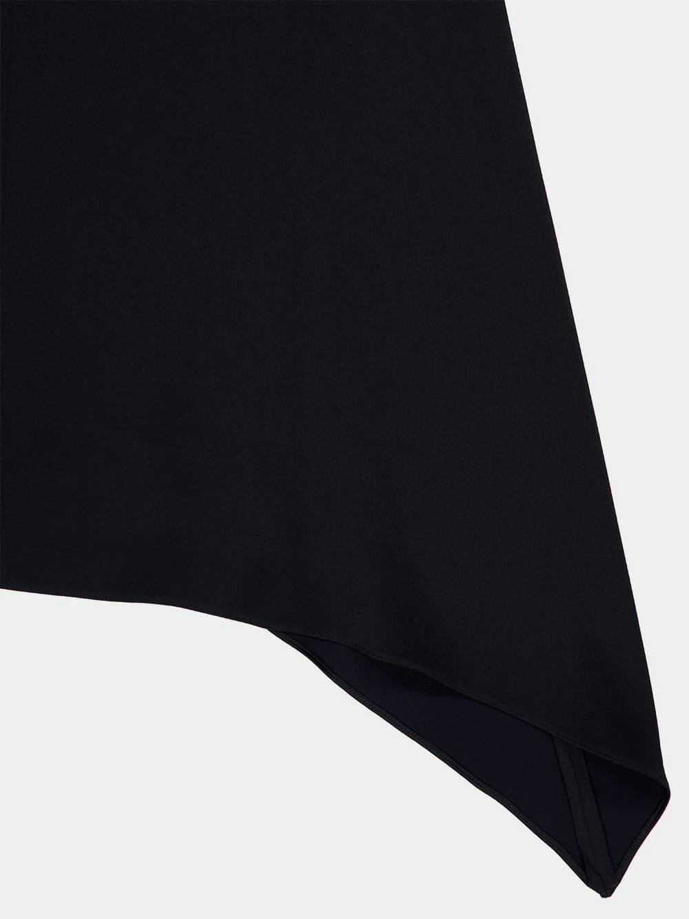 Black Asymmetric Satin Midi Skirt - Image 4