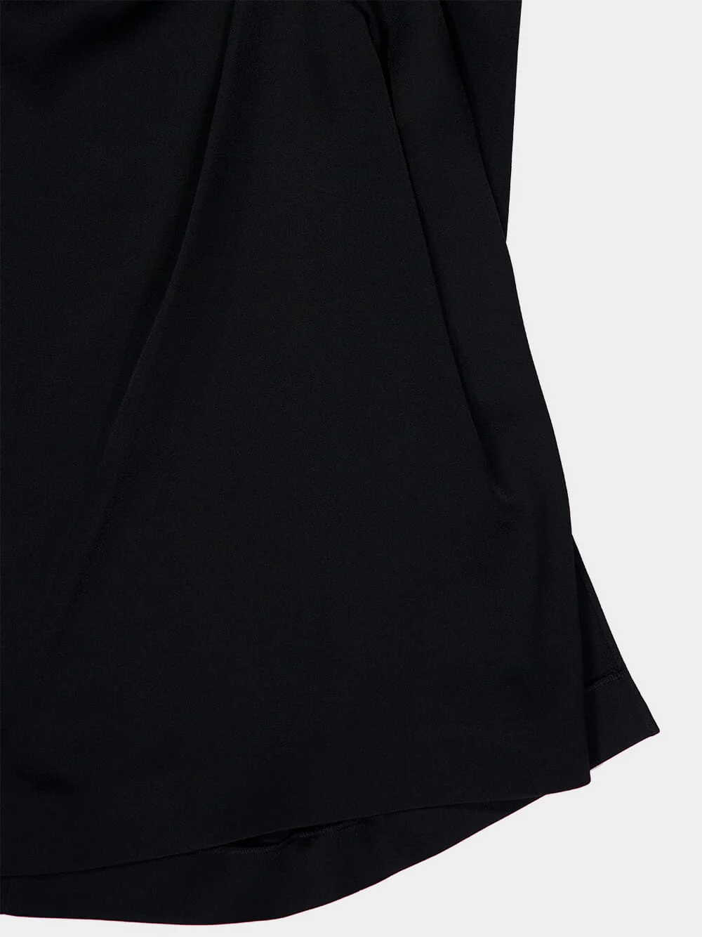 Black Gathered Satin Midi Skirt - Image 4