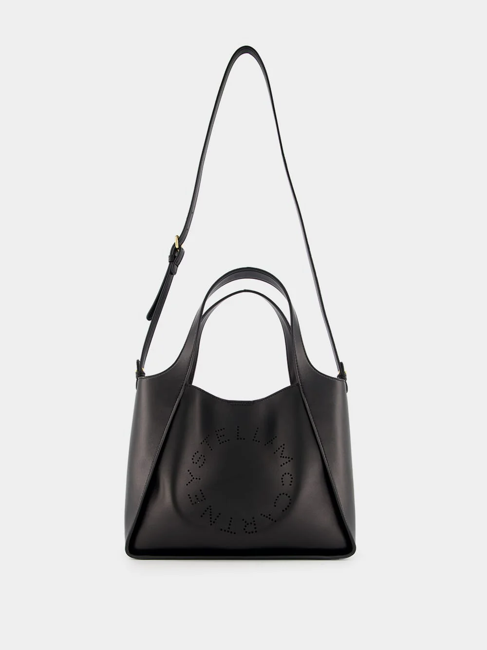 Black Logo Faux-Leather Tote