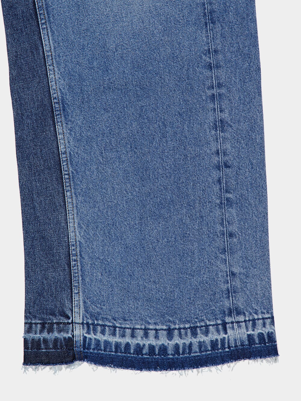 Blue Two-Tone Wash Slouchy Straight Leg Jeans - Image 4