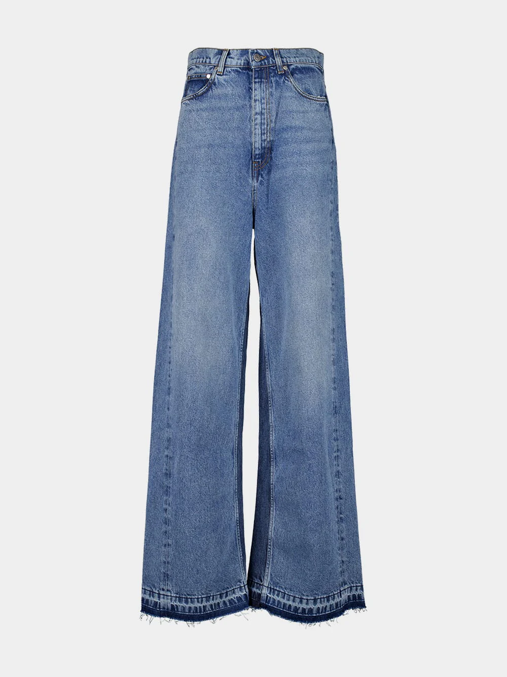 Blue Two-Tone Wash Slouchy Straight Leg Jeans - Image 6