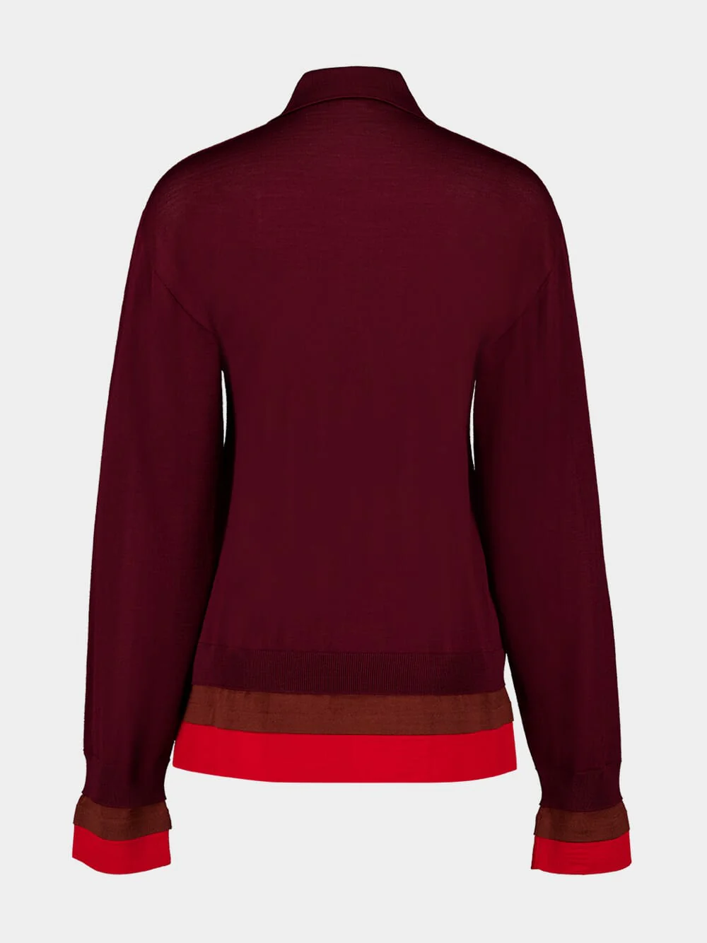 Bordeaux and Red Wool Polo Top - Image 2