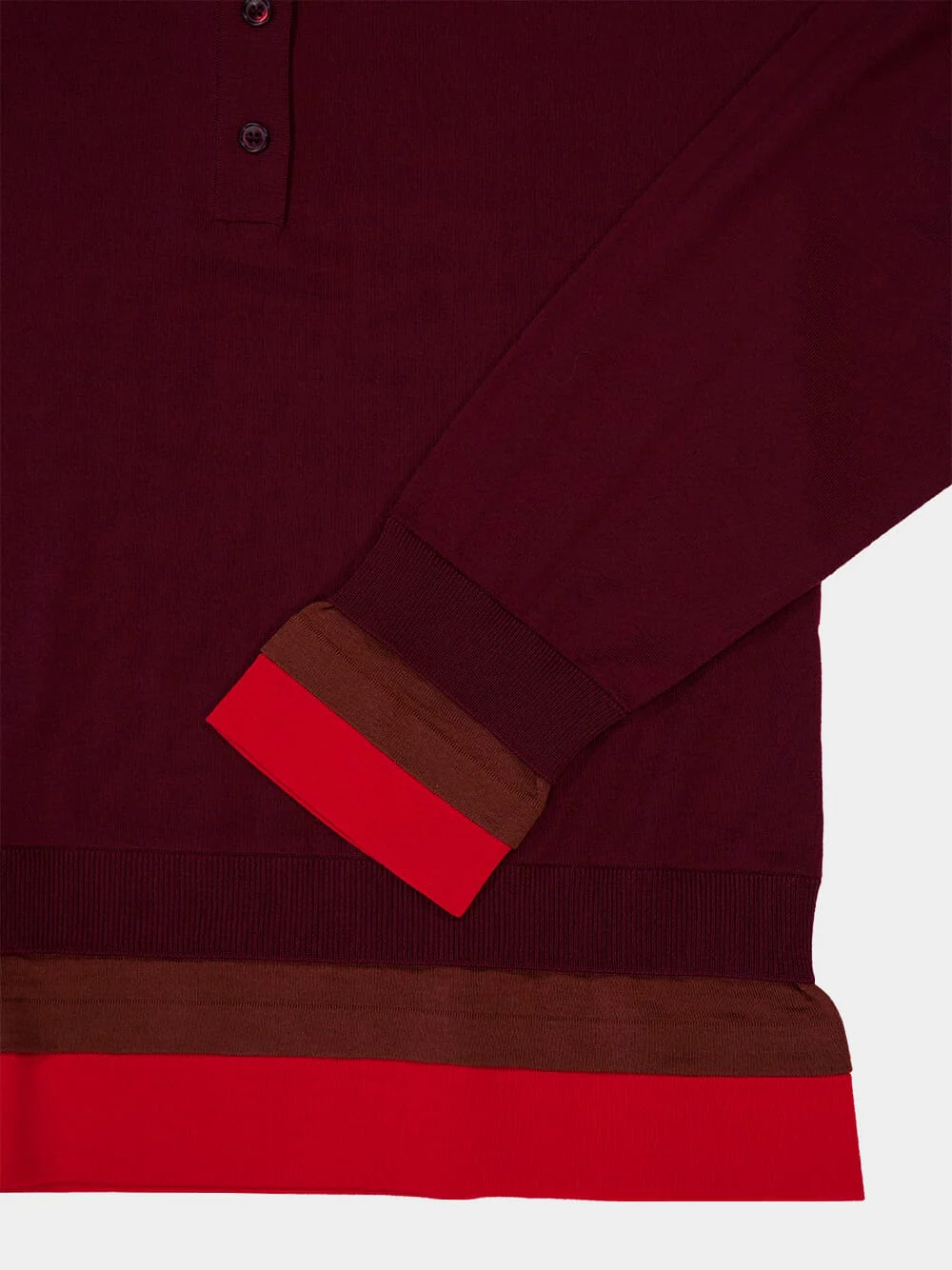 Bordeaux and Red Wool Polo Top - Image 4