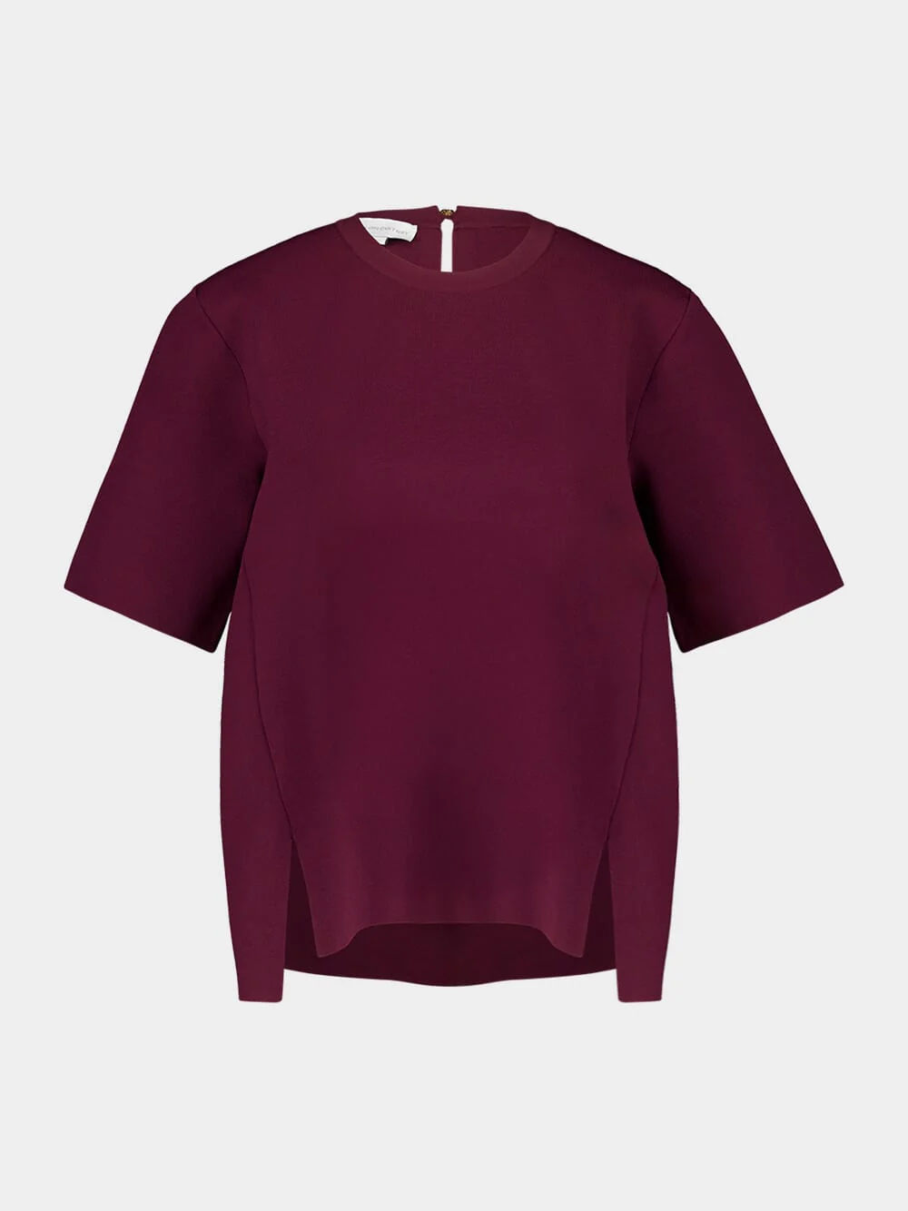 Bordeaux Knit Short-Sleeve Boxy T-Shirt