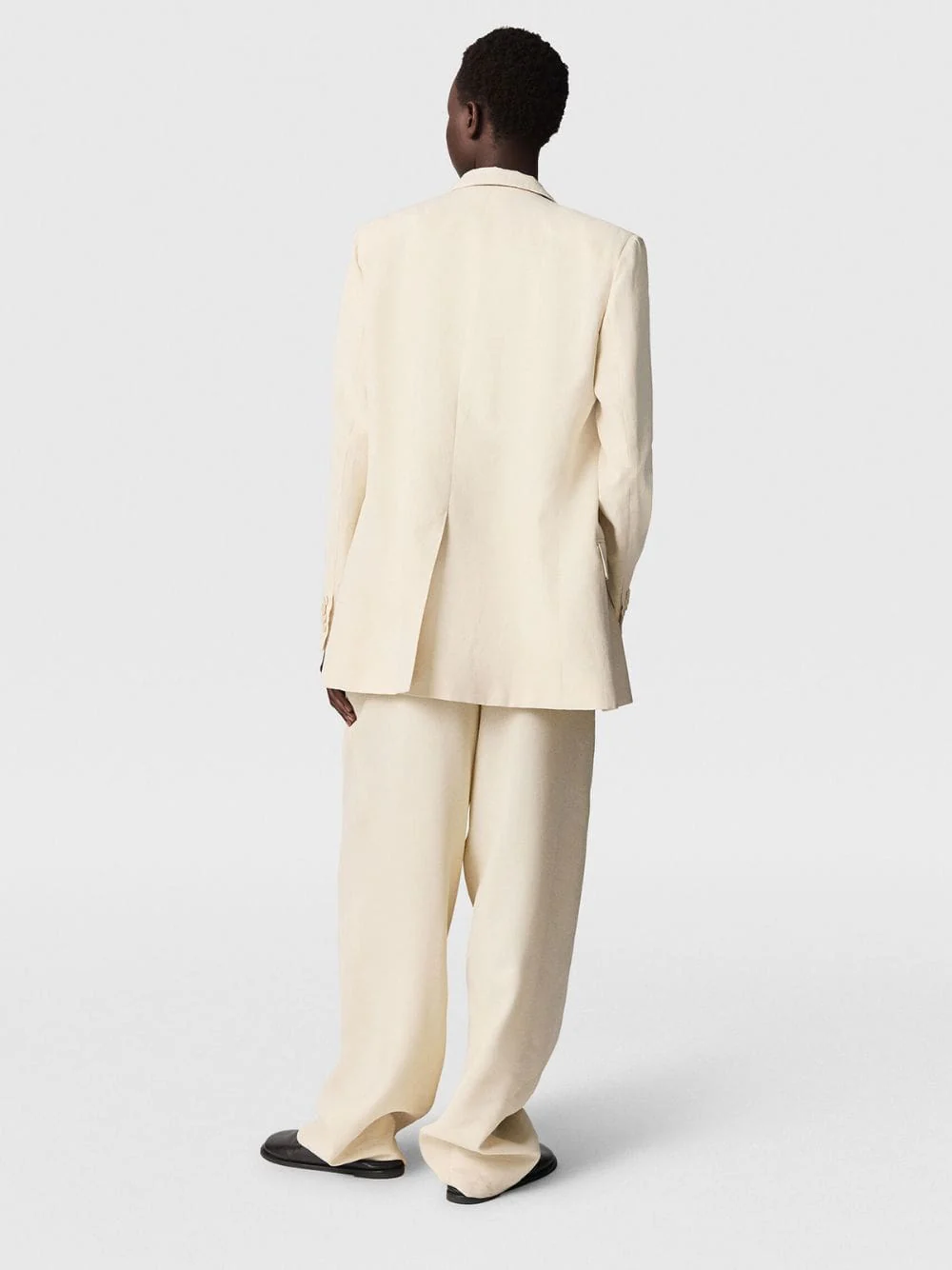 Buttercream Slouchy Panelled Trousers - Image 3