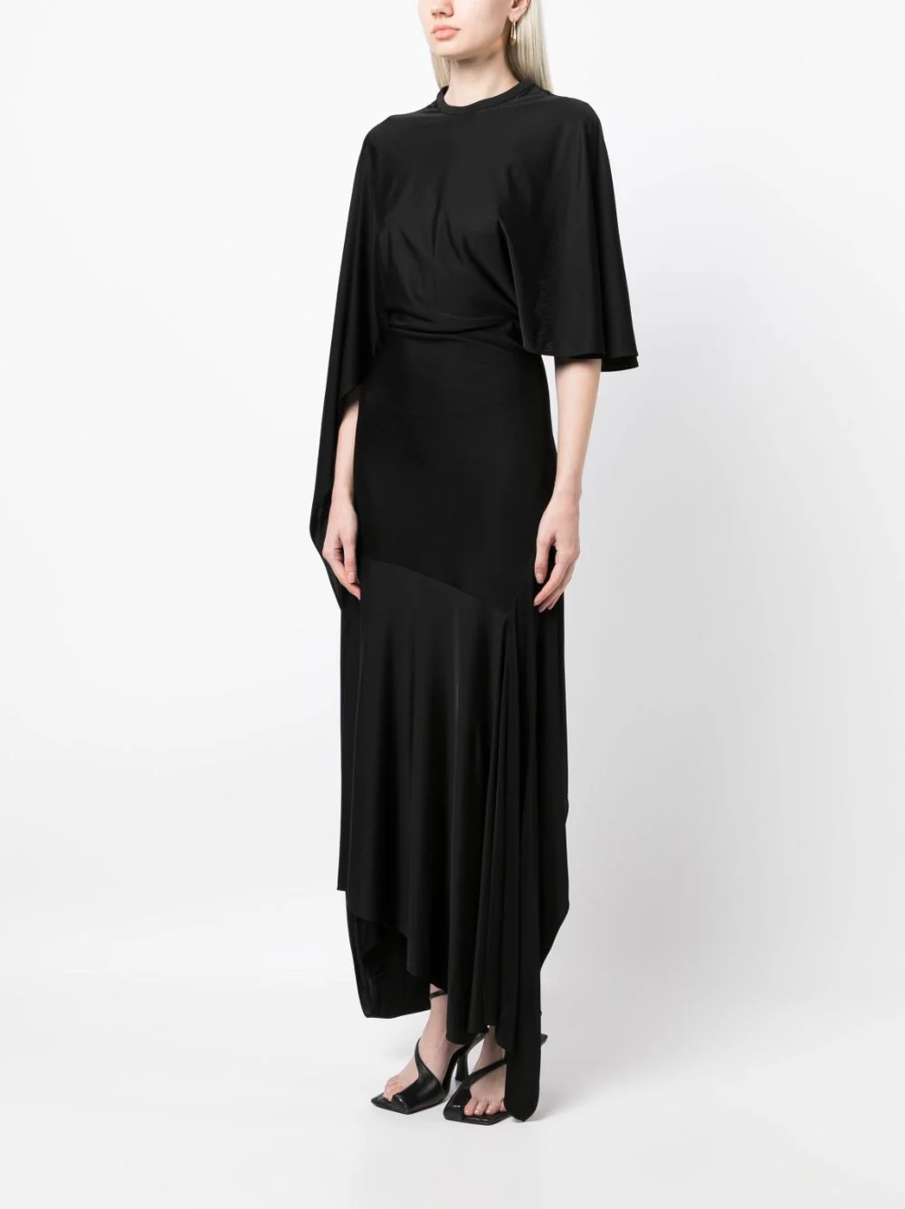 Cape-sleeve asymmetric dress - Image 3