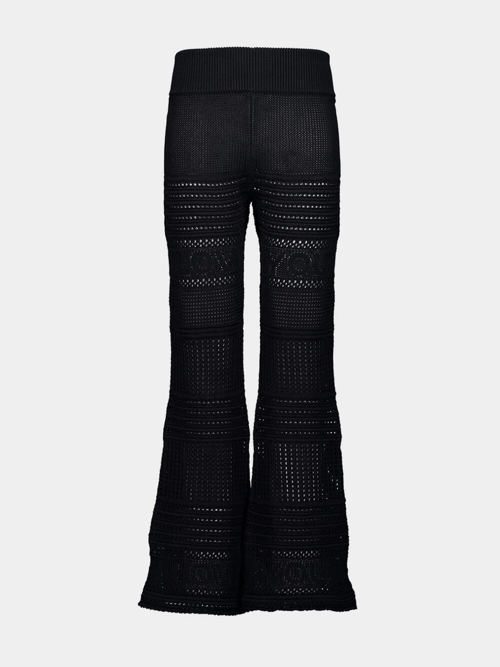 Black Knit Flared Trousers