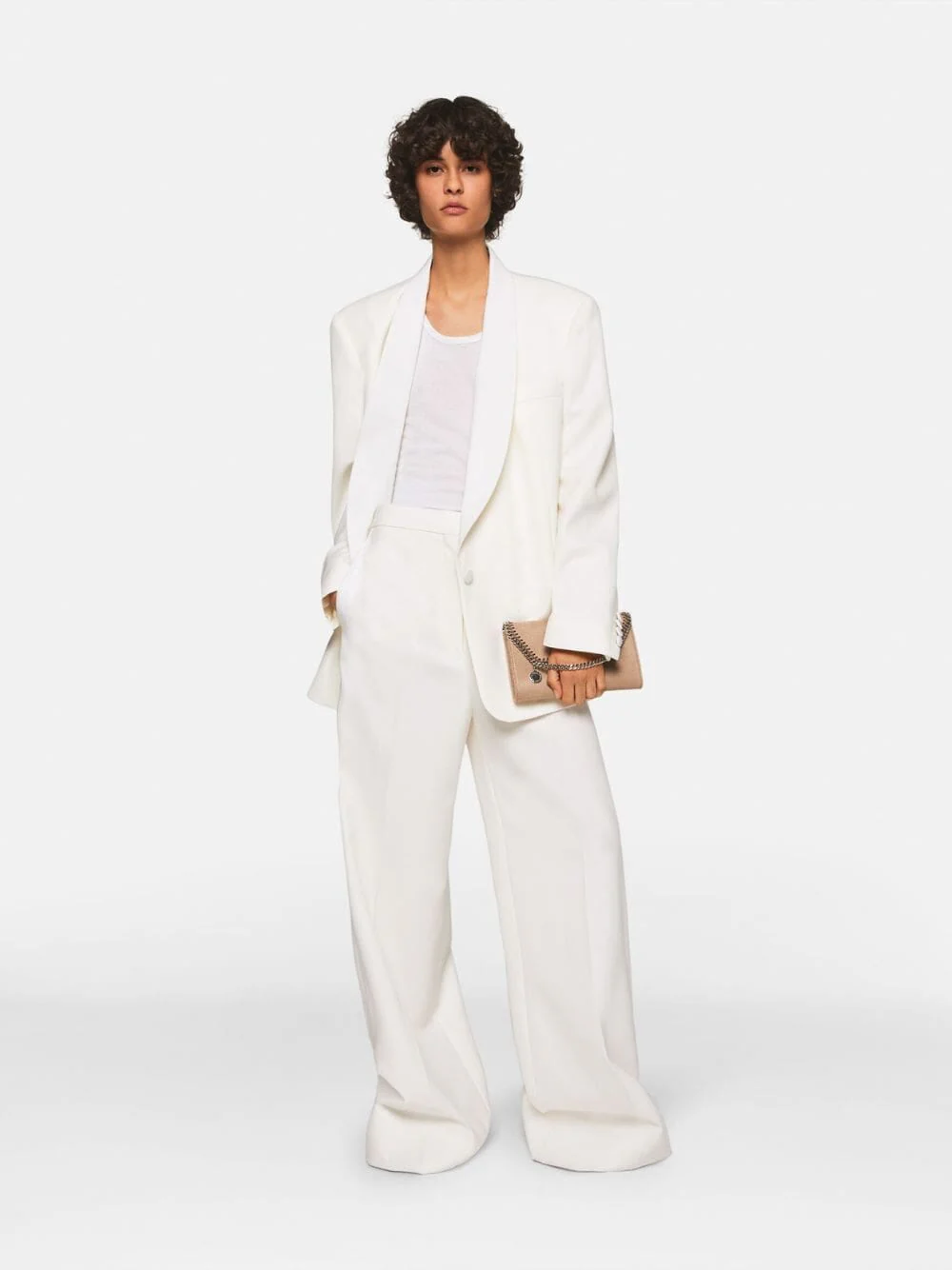 Chalk White Tuxedo Trousers - Image 2