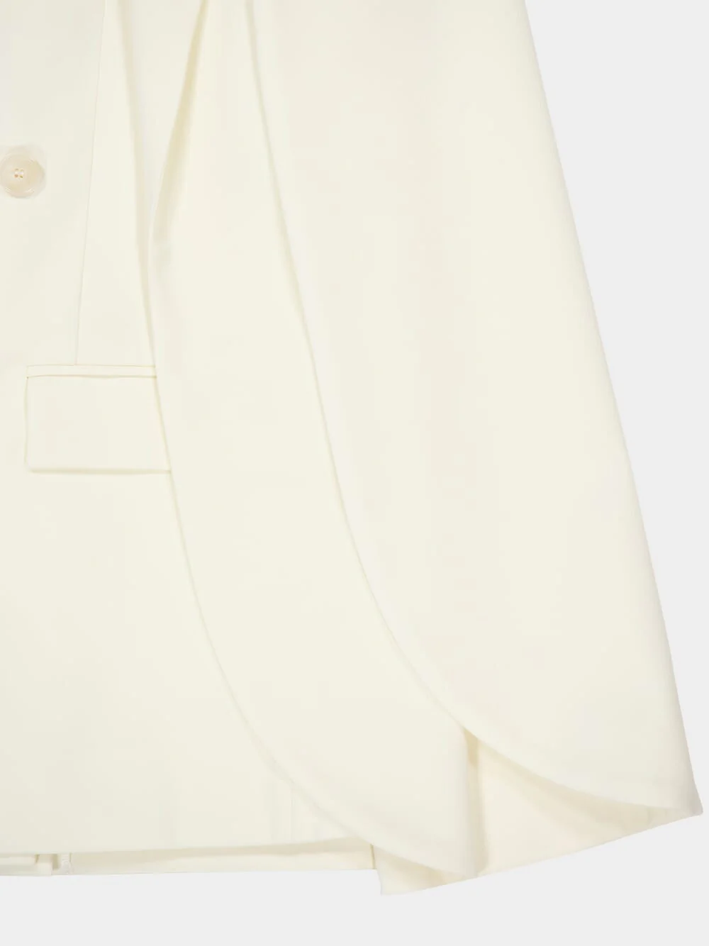 Cream Cape-Sleeve Wool Blazer - Image 7