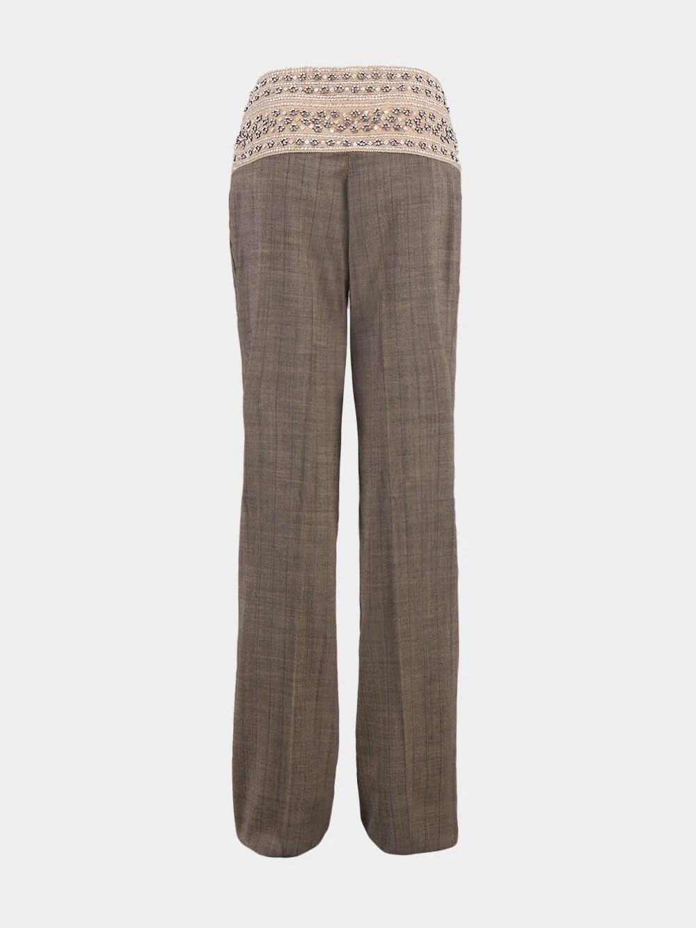 Crystal-Embellished Wool Trousers - Image 2