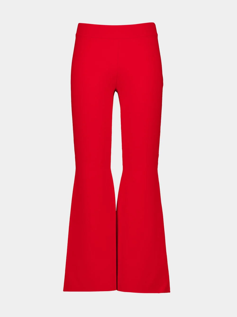 Lipstick Red Mid-Rise Flared Trousers - Image 2