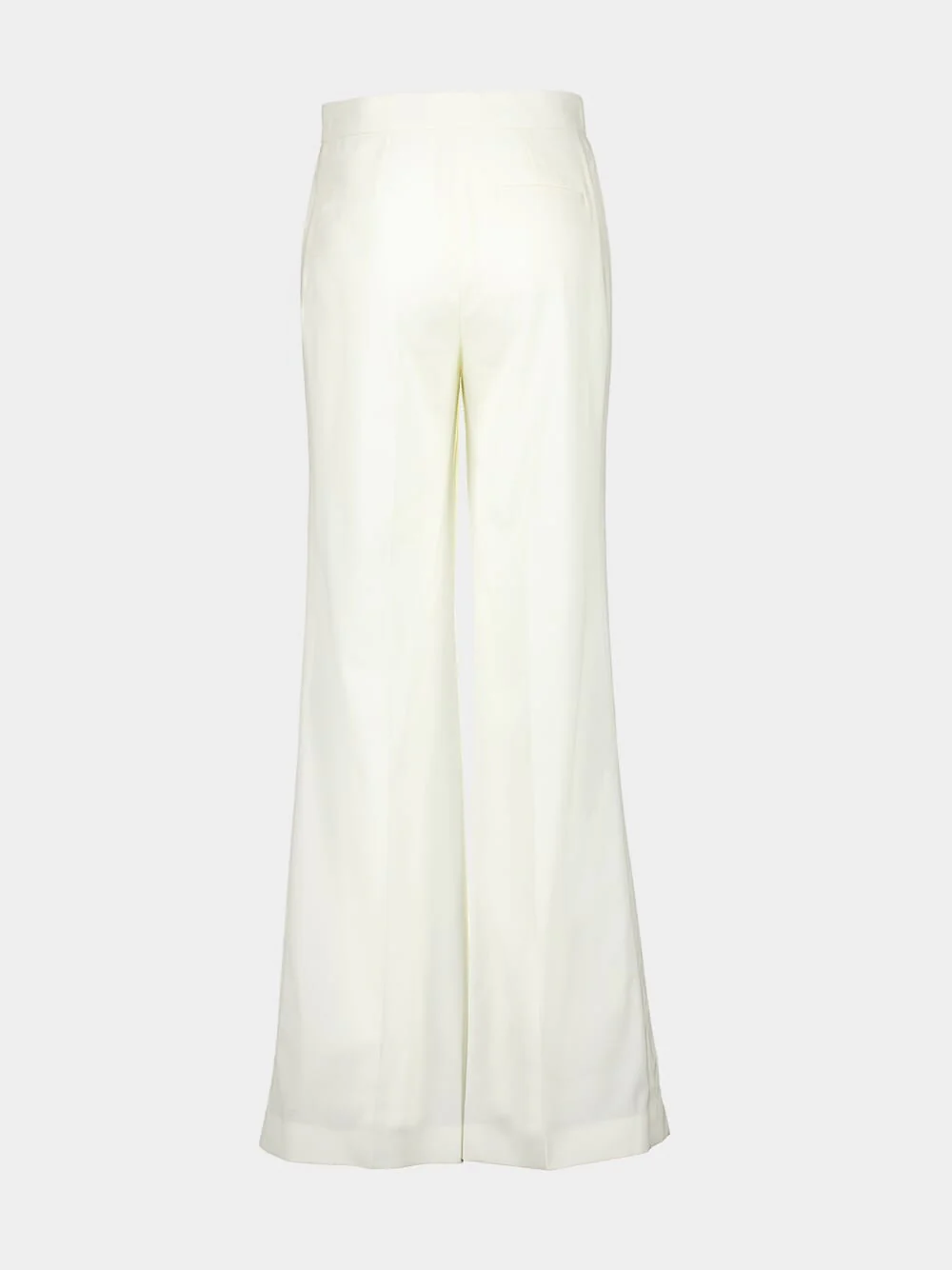 White Wool Flannel Tailored Trousers - Image 2