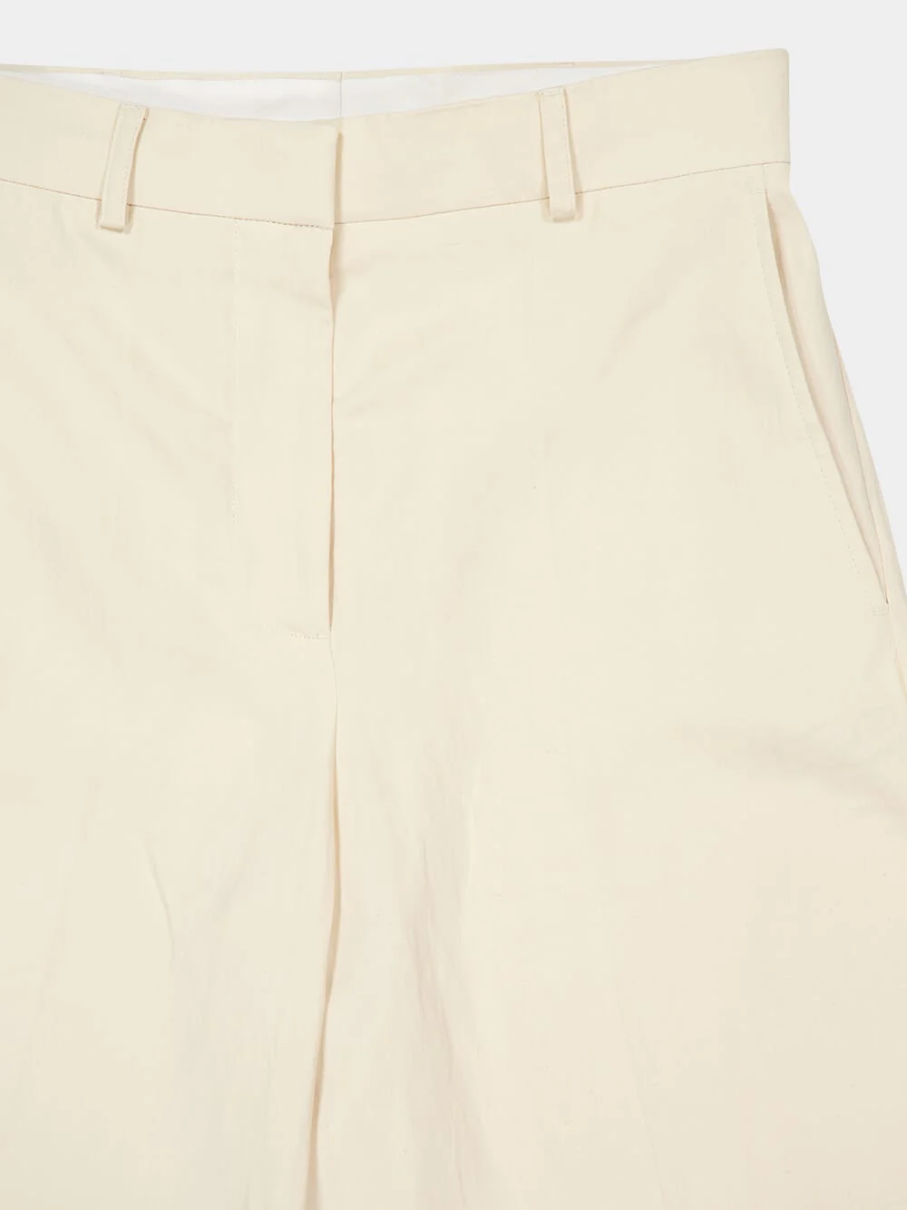 Cream Linen Viscose Culotte Shorts - Image 3