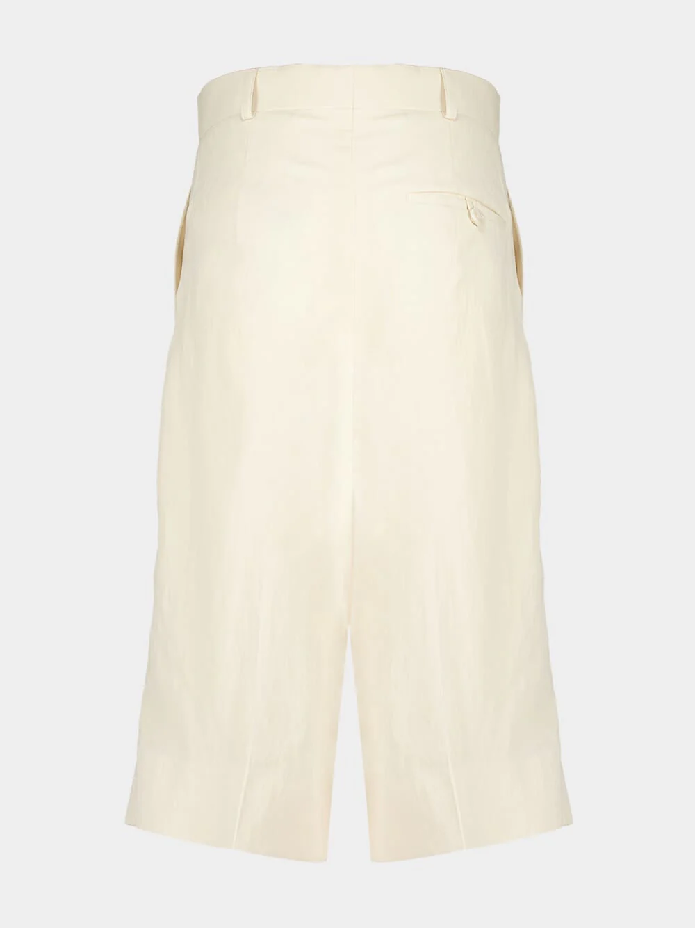 Cream Linen Viscose Culotte Shorts - Image 6