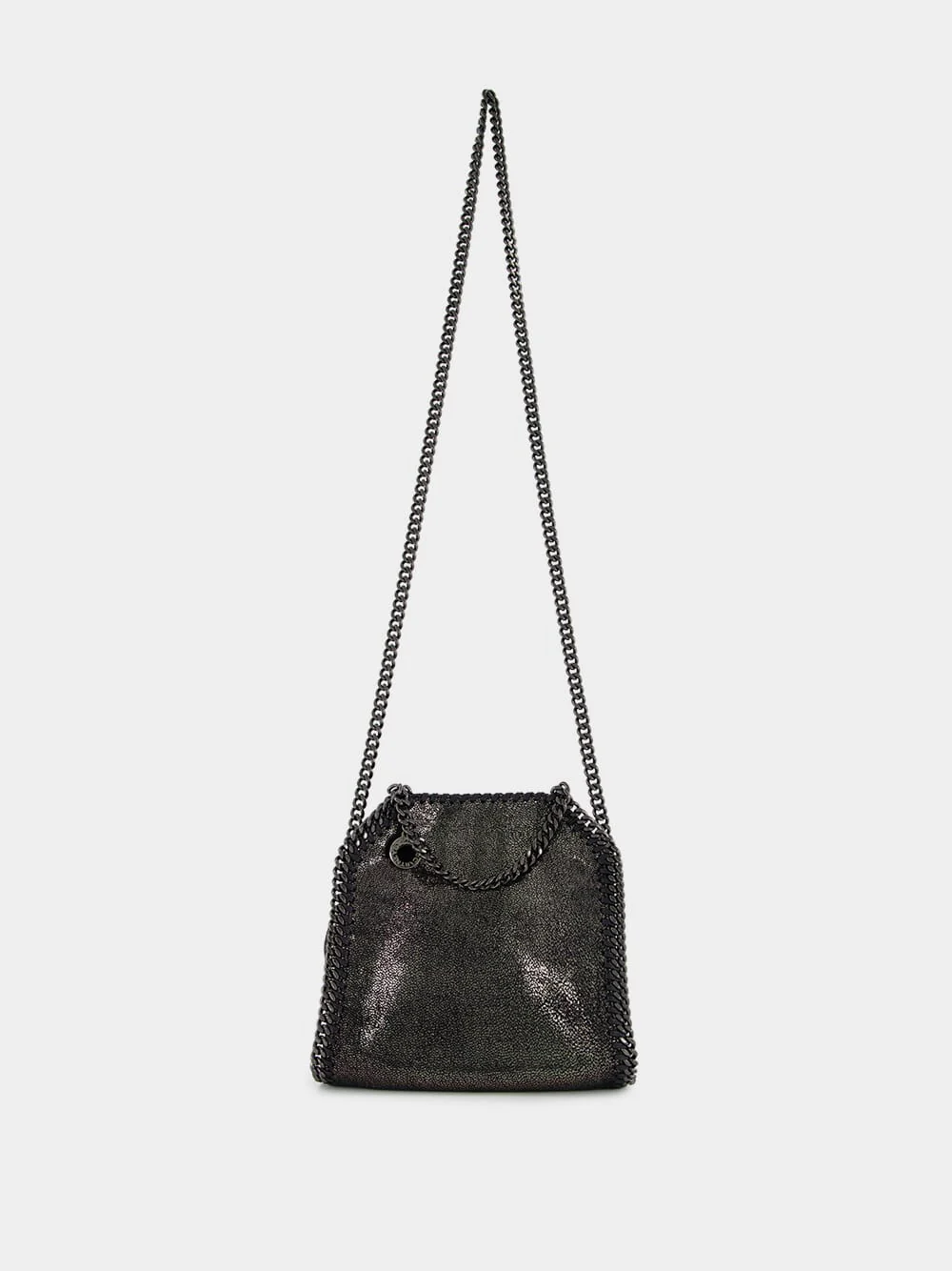 Dark Grey Metallic Falabella Tiny Tote Bag - Image 2