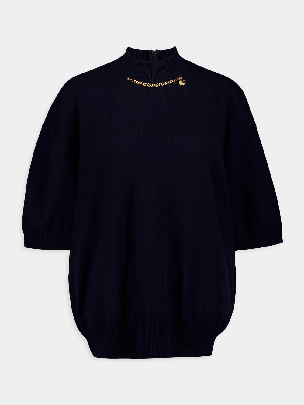 Falabella High-Neck Wool Blouse