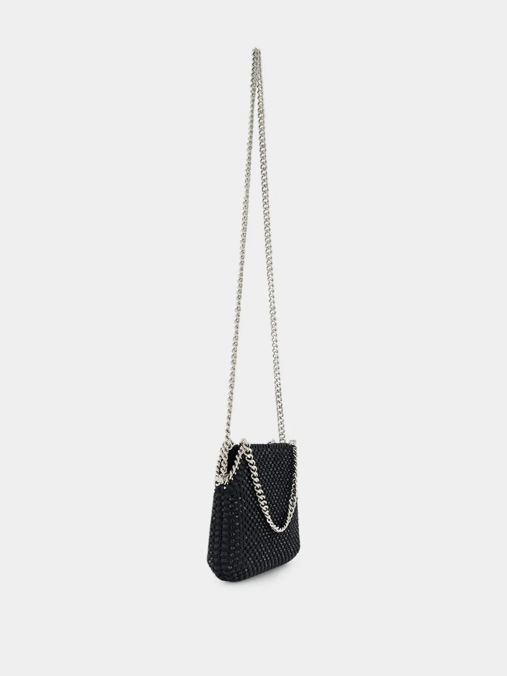 Falabella Mini Crystal-Embellished Satin And Mesh Shoulder Bag - Image 4