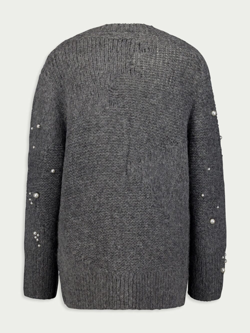 Faux Pearl-Embellished Oversized Jumper - Image 3