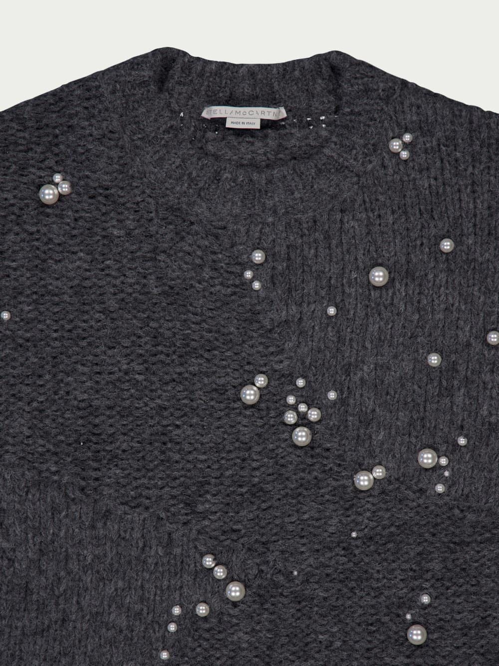 Faux Pearl-Embellished Oversized Jumper - Image 4