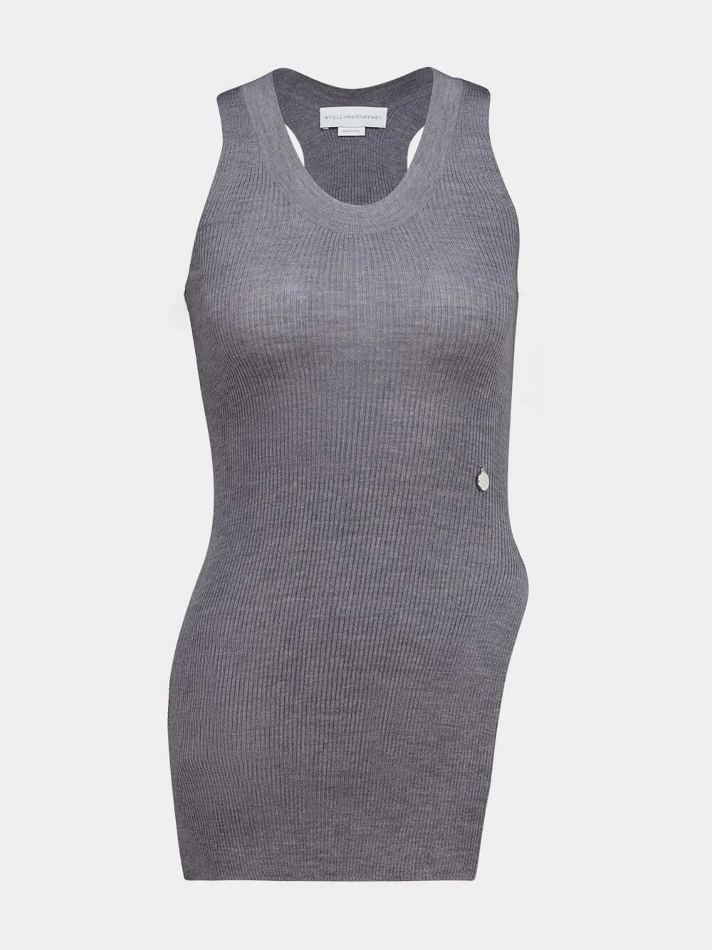 Grey Melange Lightweight Wool Round Neck Top