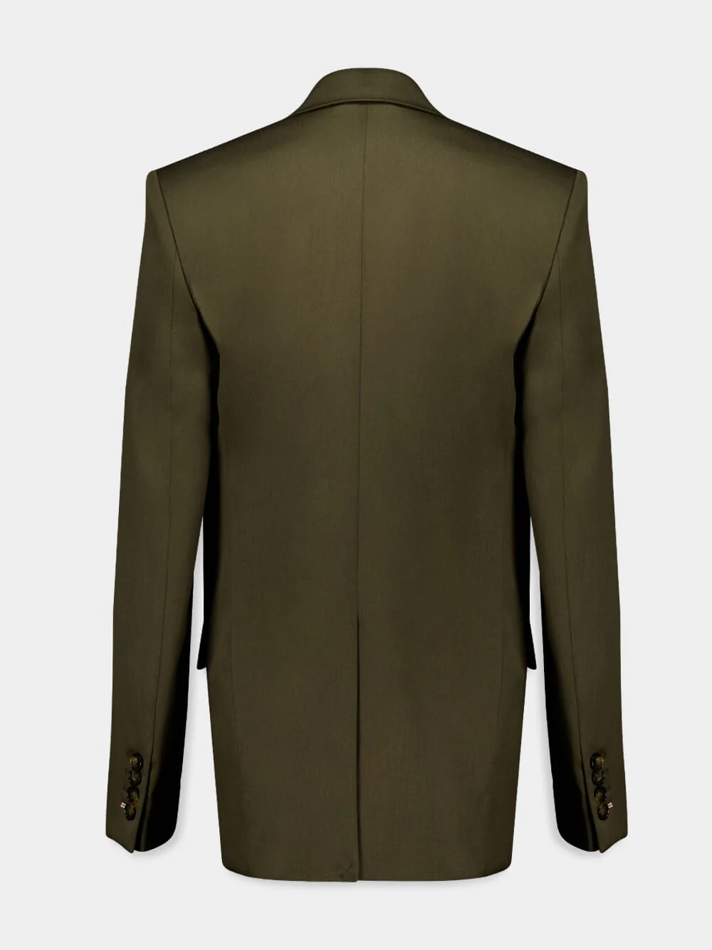 Khaki Wool Double-Breasted Blazer - Image 3