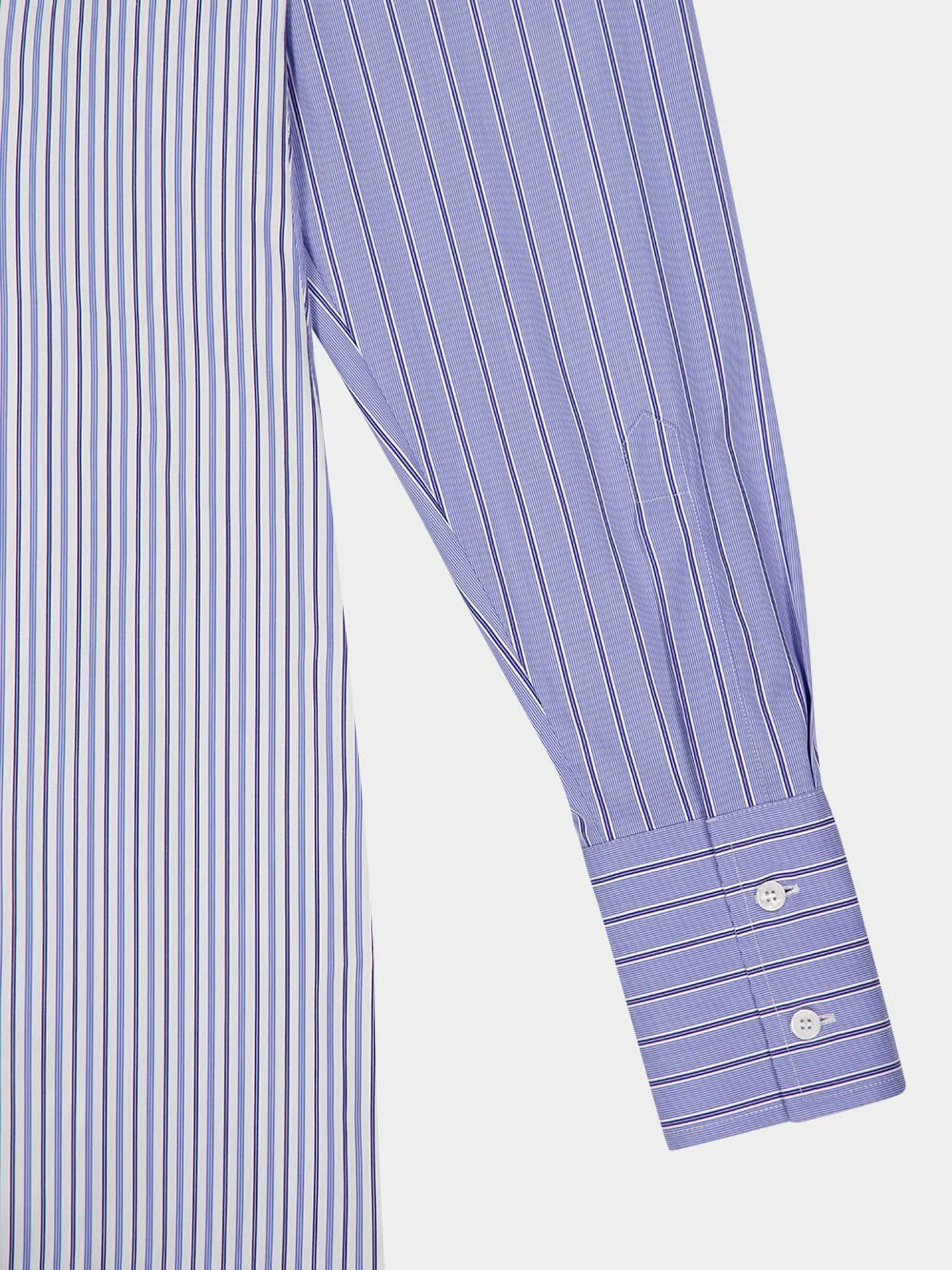 Light Blue Mixed Stripe Mini Dress - Image 4